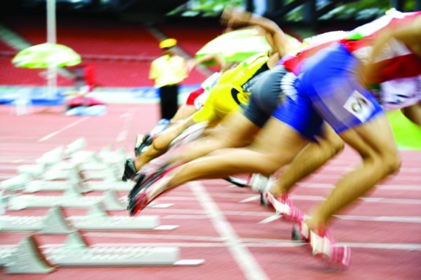 Athletes Starting Race